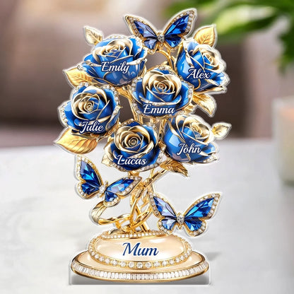 Custom  "Forever Written In Petals" Acrylic Plaque - Personalized Mother&