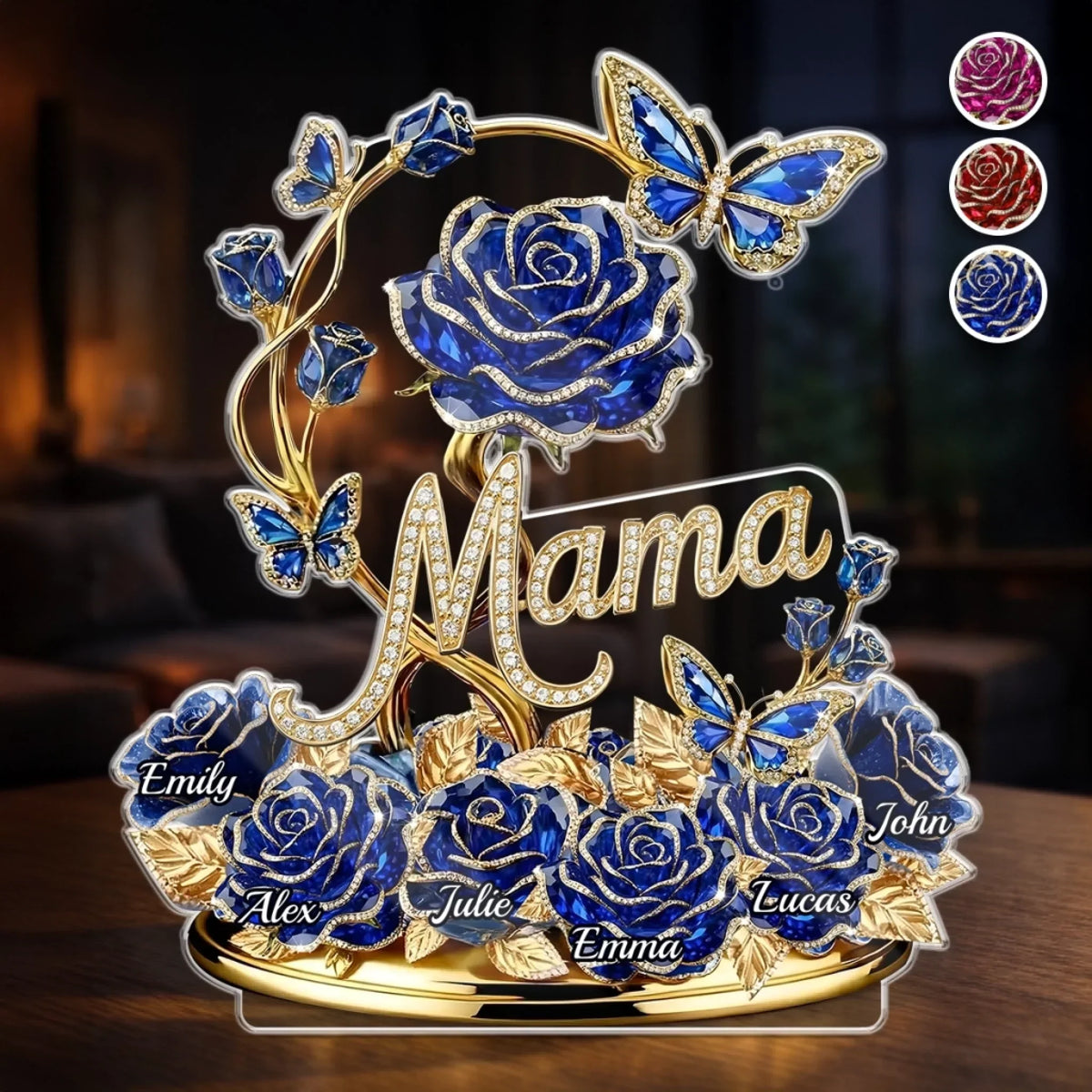 Custom Flower Acrylic Plaque - Personalized Mother&
