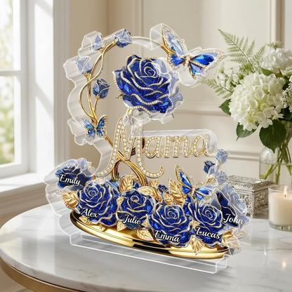Custom Flower Acrylic Plaque - Personalized Mother's Day Gifts For Mom, Grandma