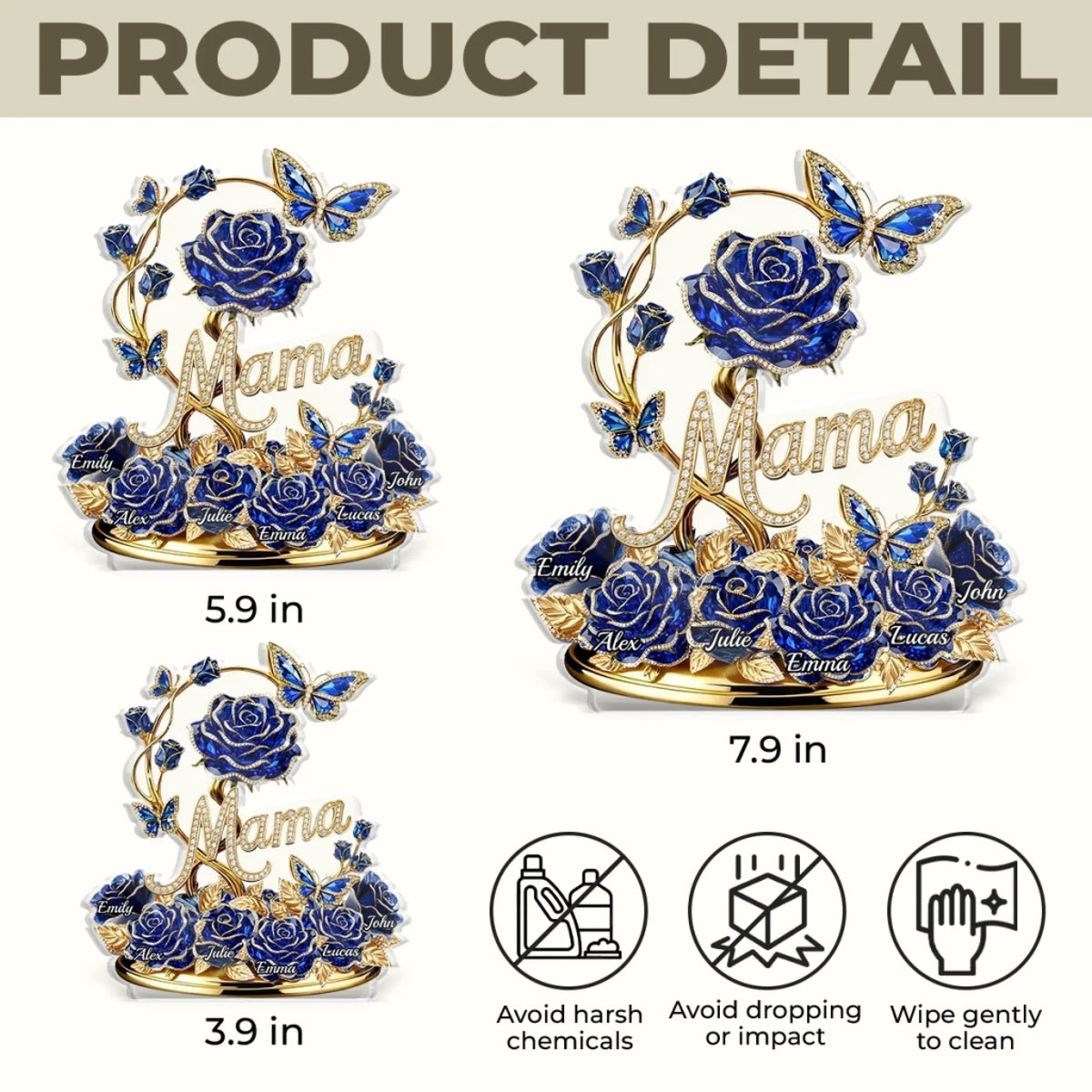 Custom Flower Acrylic Plaque - Personalized Mother's Day Gifts For Mom, Grandma