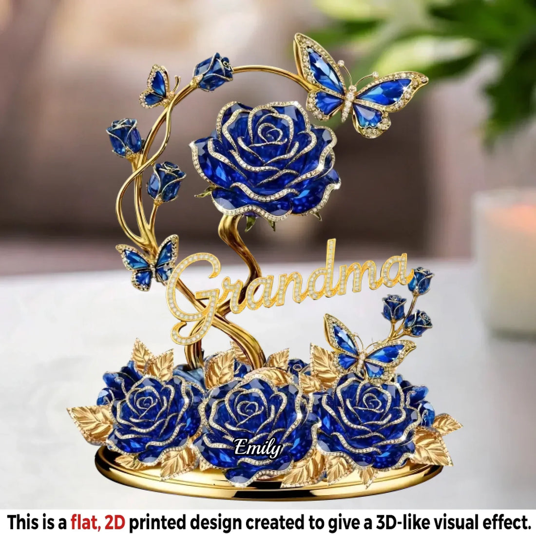 Custom Flower Acrylic Plaque - Personalized Mother&