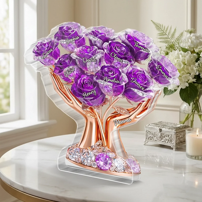 Custom Bouquet Acrylic Plaque - Personalized Mother's Day Gifts For Mom, Grandma