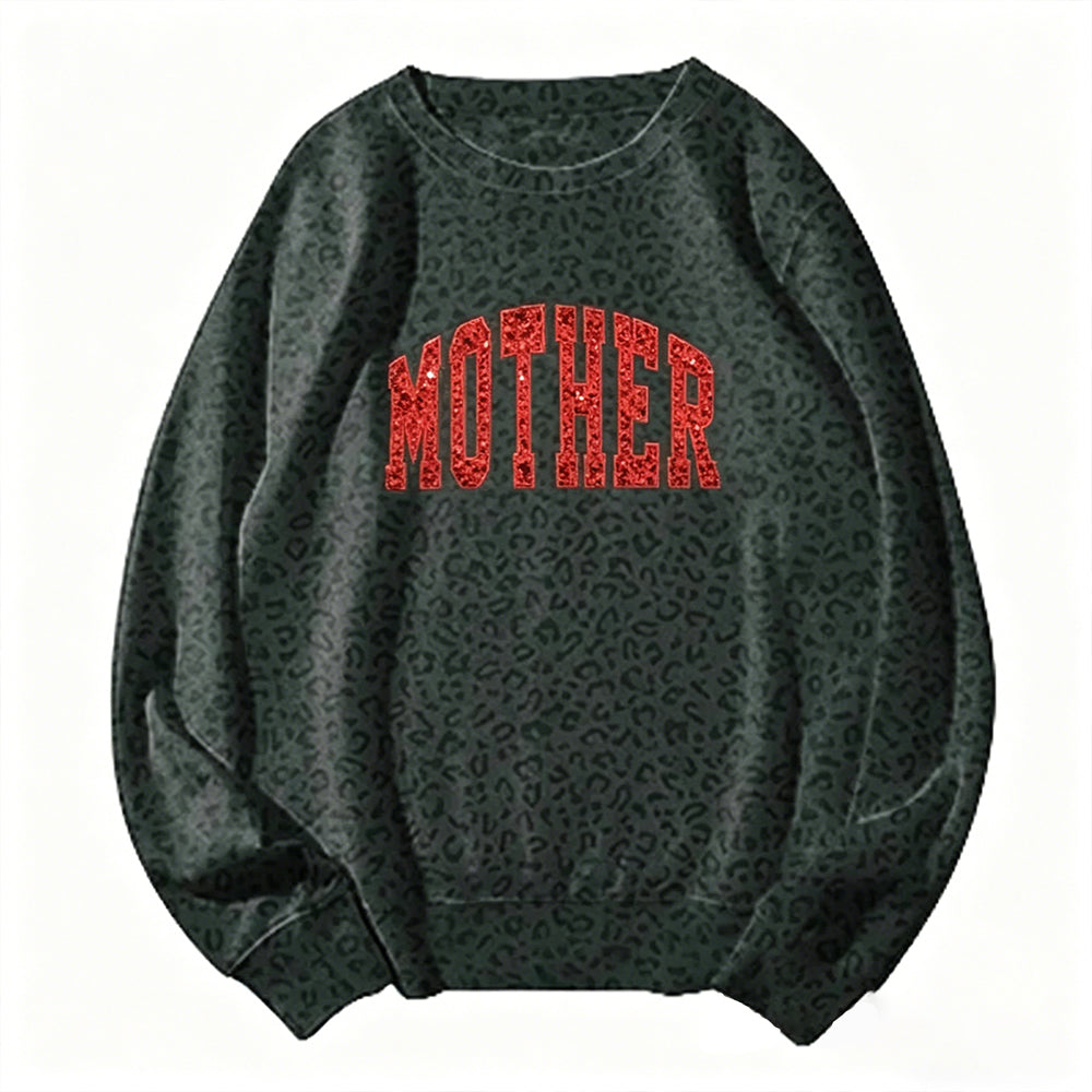 Custom Sequin MAMA Camo Sweatshirt Embroidered Sequin T-Shirt Hoodie | Mother&