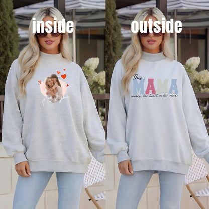 Wear Your Heart on the Inside – Custom Mama Reversible Sweatshirt |Mother&