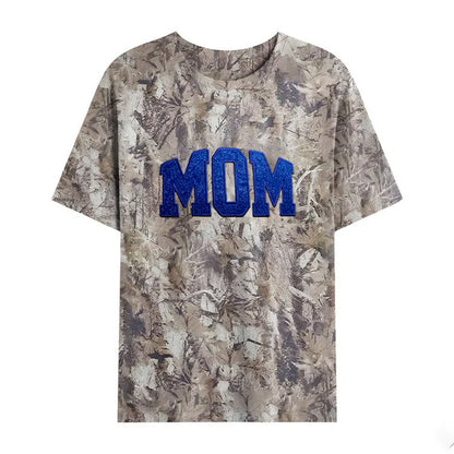 Personalized Custom Glitter Embroidered MAMA Camo Sweatshirt T-Shirt | Mother&