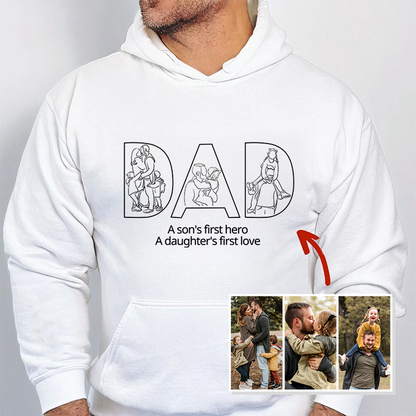 Custom Papa,Dad Ever -Embroidered Sweatshirt For Father&