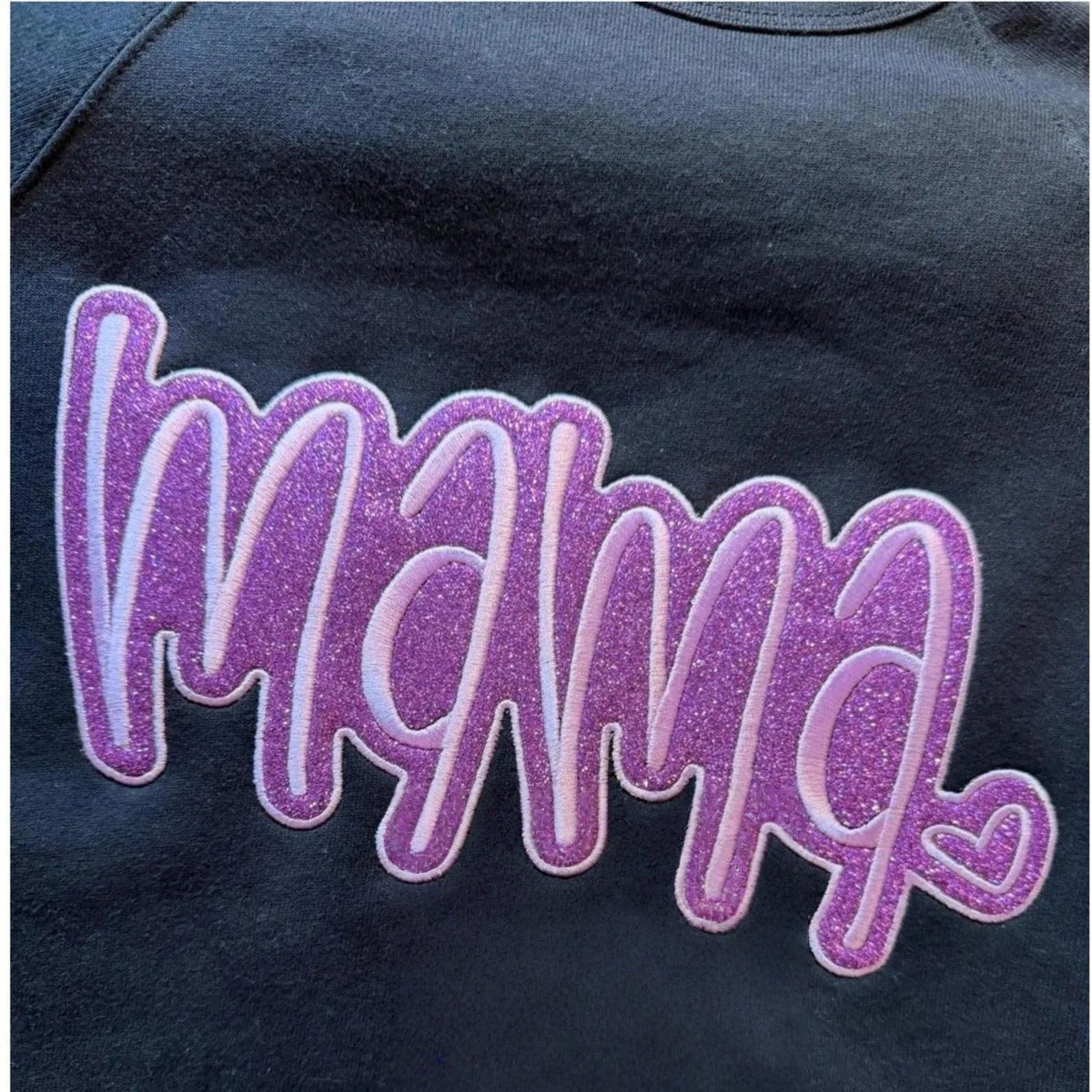 Custom Mama Glitter Applique Sweatshirt With Heart &amp; Glitter Design | Mother&