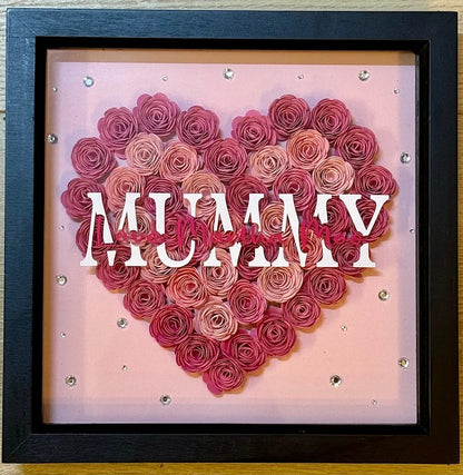 Custom Personalized Flower Shadow Box for Mother’s Day gift