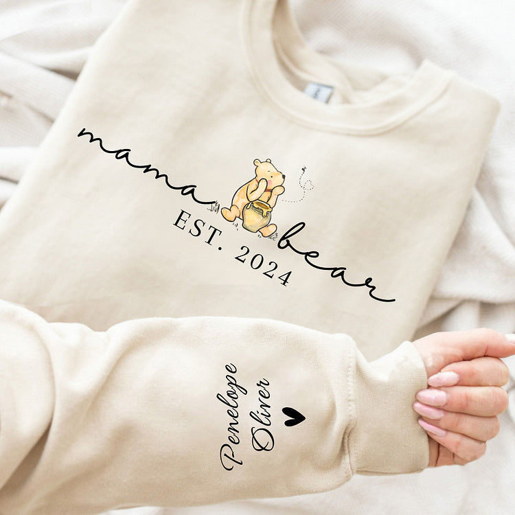 Custom Mama Bear Print Sweatshirt Mama T-shirt/Hoodie, Mother&