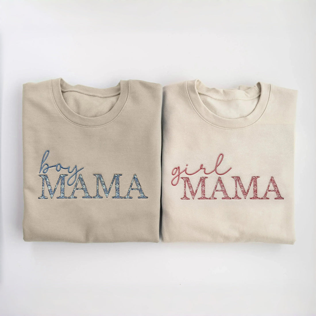 Mama Embroidered Sweatshirt with Floral Chinoiserie Pattern