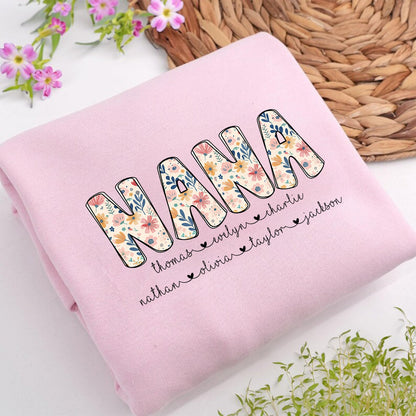 Personalized Nana Sweatshirt with Grandkids&
