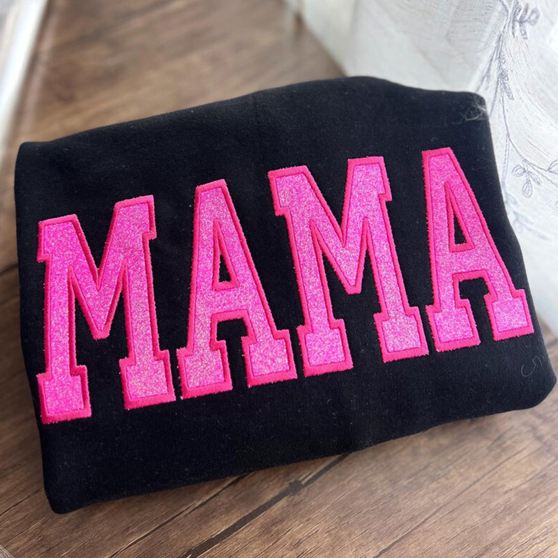 Custom Viral Side Bow Glitter MAMA Sweatshirt | Mother&