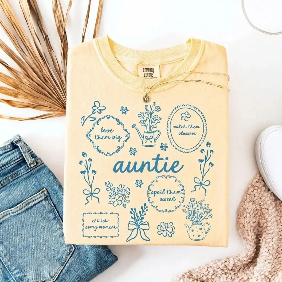 Custom Floral Grandma Heat Transfer Print Sweatshirt | Mother&