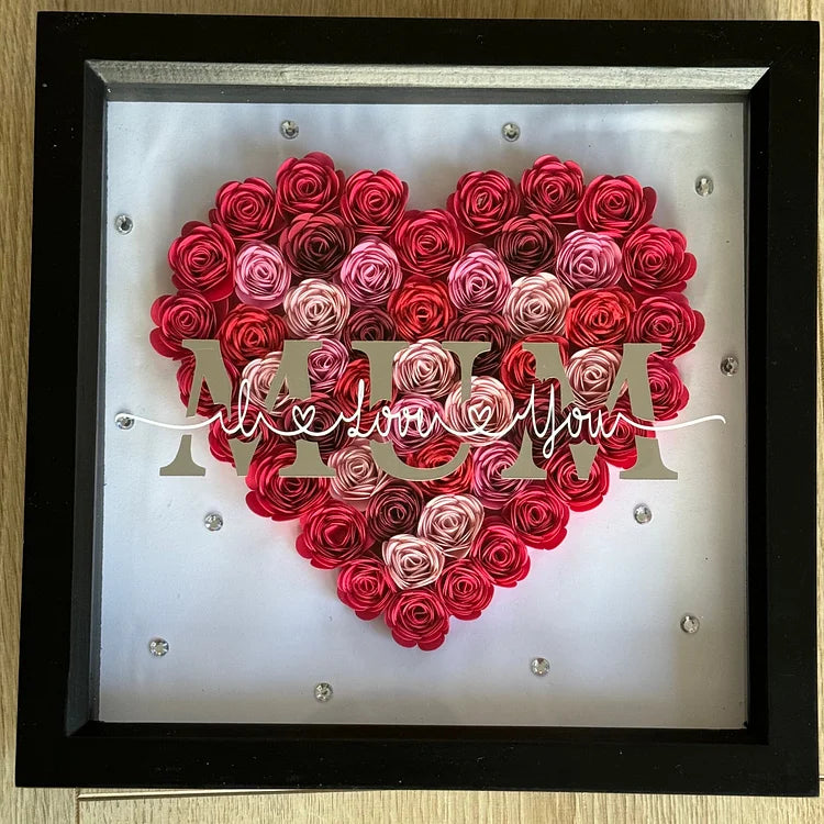 Custom Personalized Flower Shadow Box for Mother’s Day gift