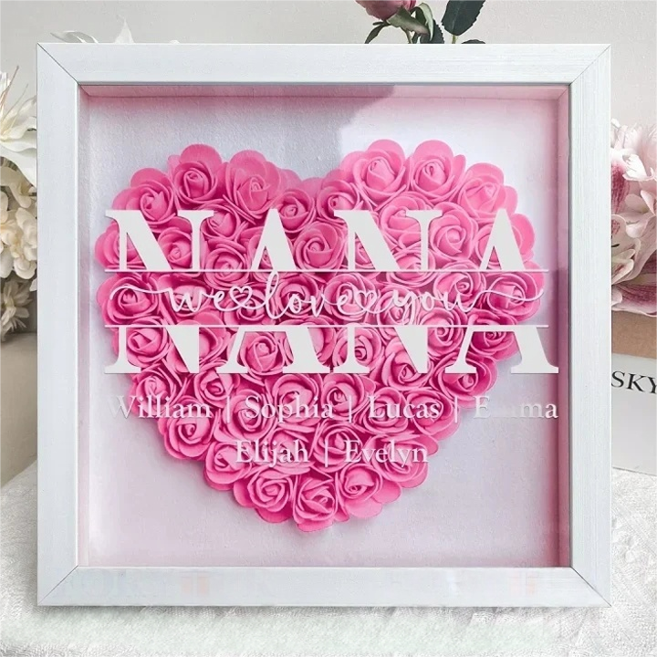 Mum We Love You - Personalized Flower Shadow Box | Mother’s Day gift