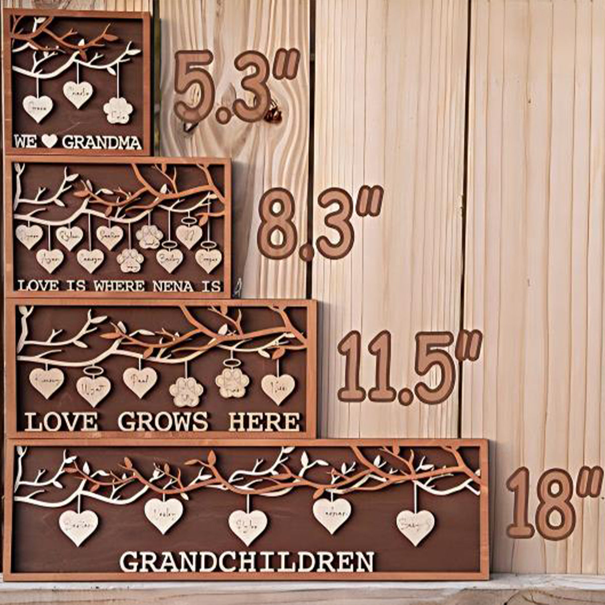 Family Tree Hanging Heart 3D Wall Hanging Decoration or Gift with Stand | Perfect for Mothers Day | Fathers Day