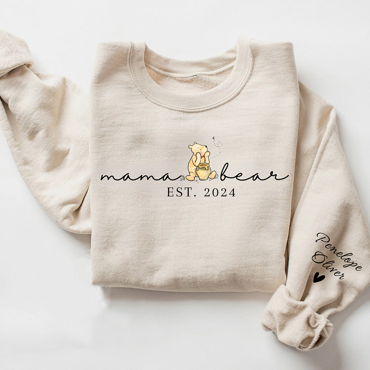 Custom Mama Bear Print Sweatshirt Mama T-shirt/Hoodie, Mother&