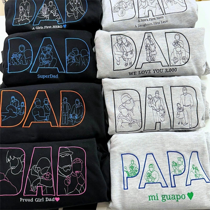 Custom Papa,Dad Ever -Embroidered Sweatshirt For Father&