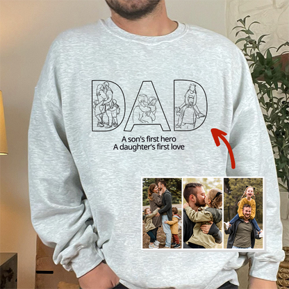 Custom Papa,Dad Ever -Embroidered Sweatshirt For Father&
