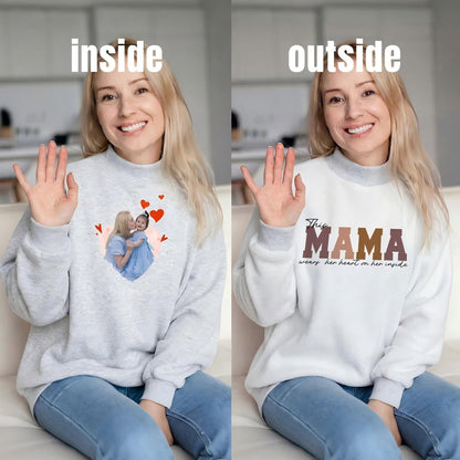 Wear Your Heart on the Inside – Custom Mama Reversible Sweatshirt |Mother&