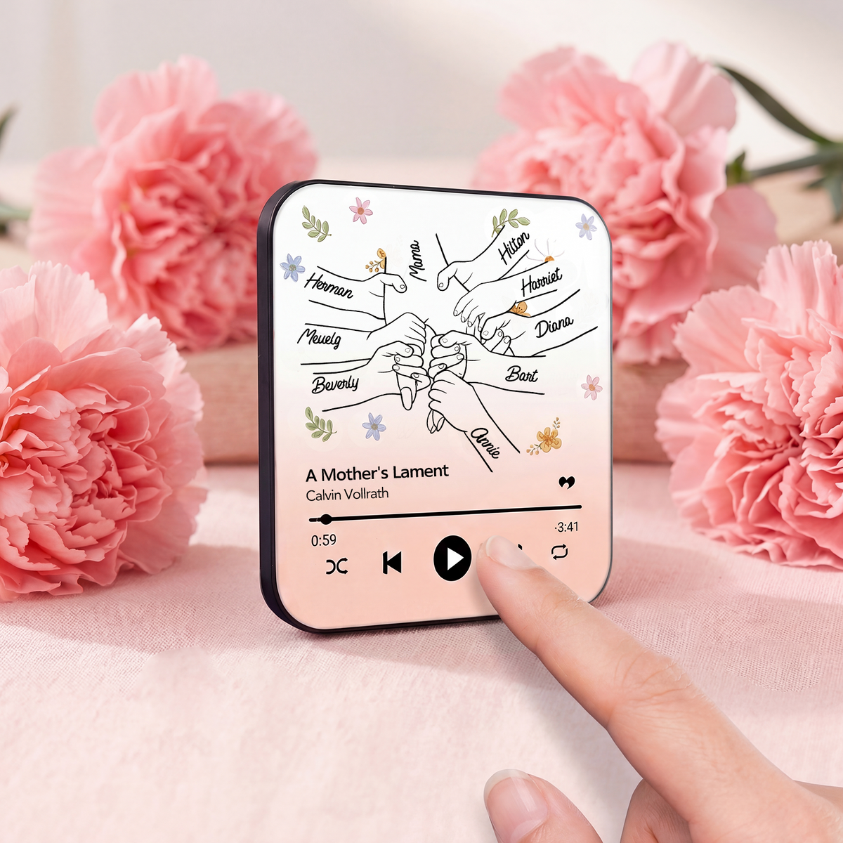 Personalised Hand-in-Hand Music Fridge Magnet | Mother&