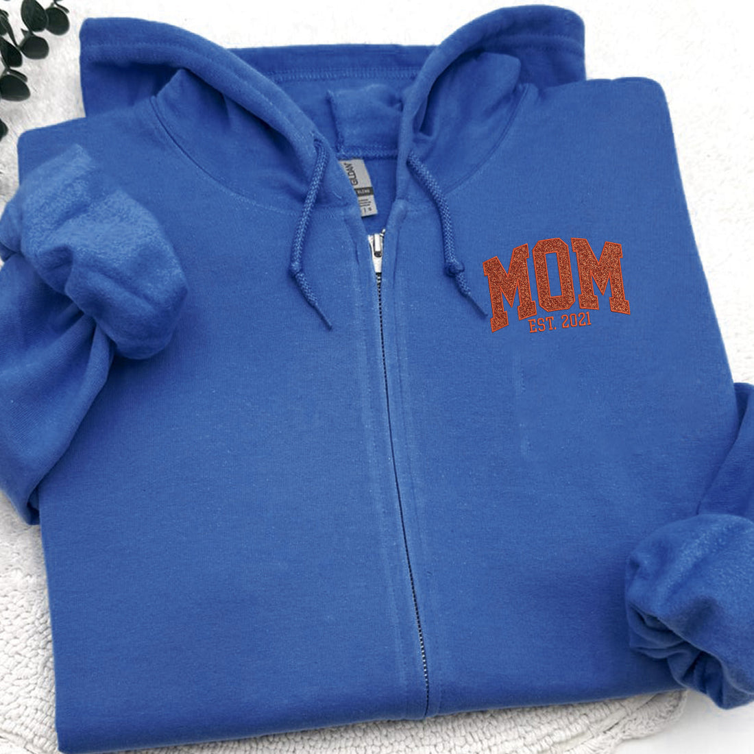 Custom Glitter Mom Full Zip Sweatshirt | Gift for Mom