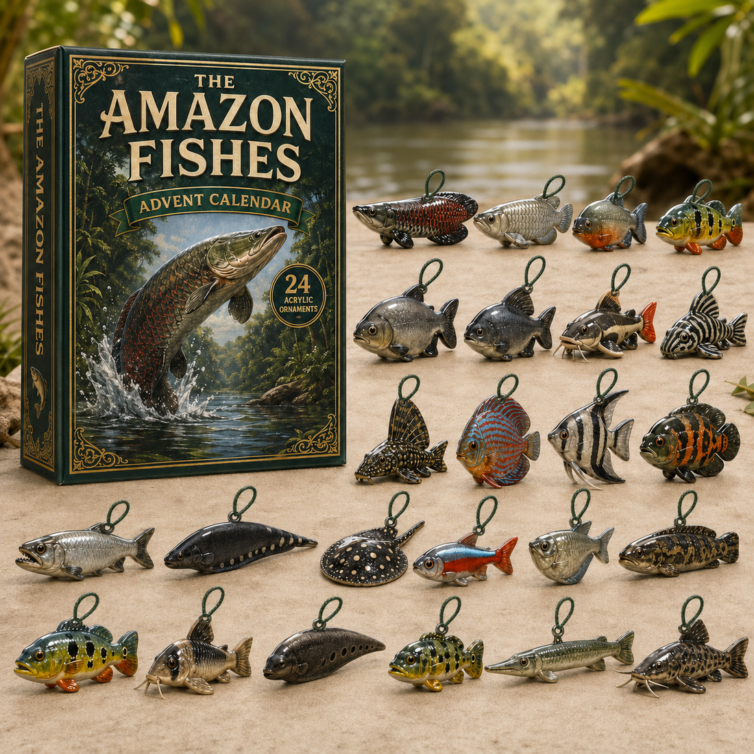 Amazon Fished Advent Calendar 2026 - 24-Day Festive Countdown, Acrylic Charms Blind Box - Gift For Fish Lovers