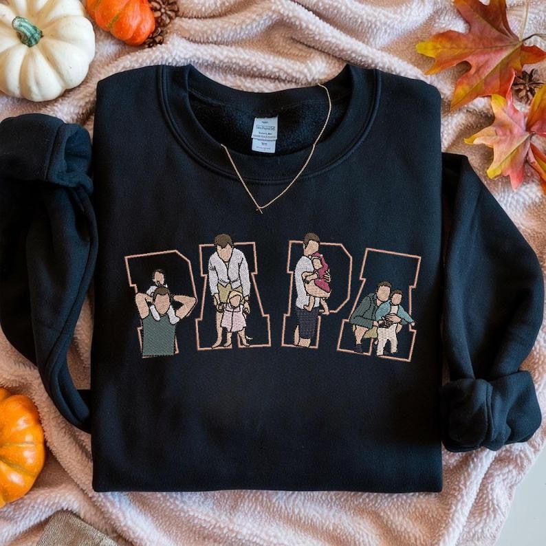 Custom Embroidered Mother &amp; Child Photo Portrait Sweatshirt | Mother&