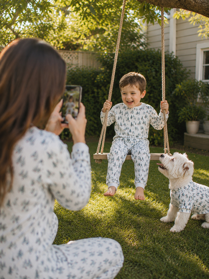 Piney Nights-Family Matching Christmas Cardigan Pajamas