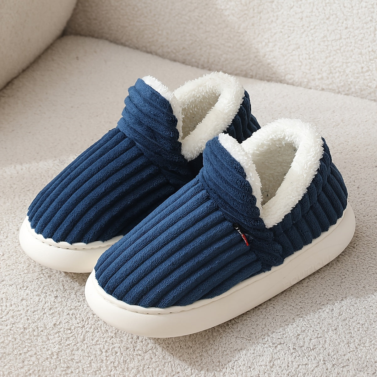 Cozy Velvet Winter Slippers with Thick Non-Slip Sole for Women &amp; Men