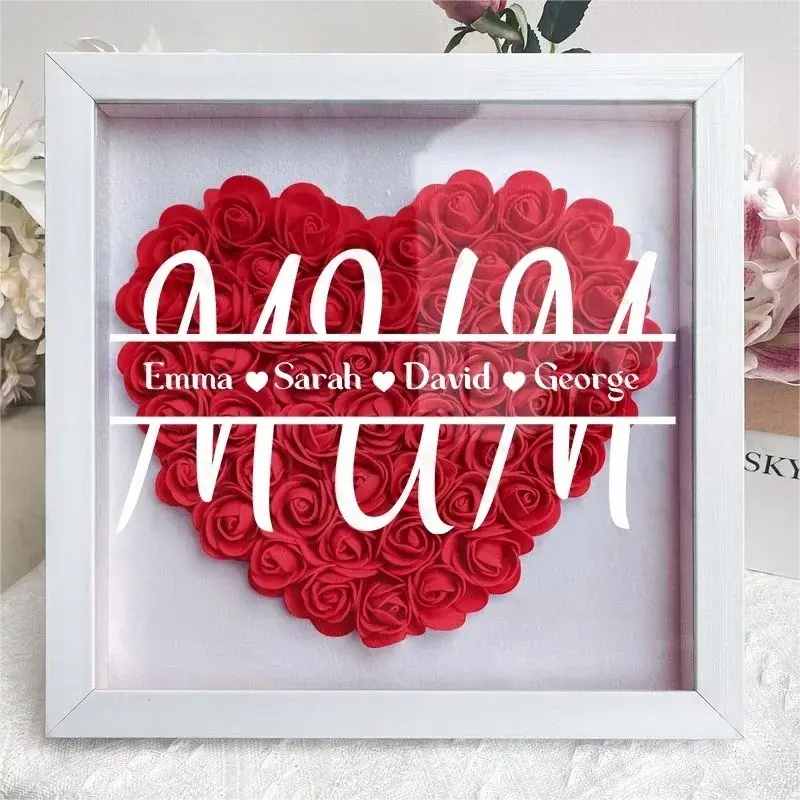 Personalized Flower Shadow Box With Kid&