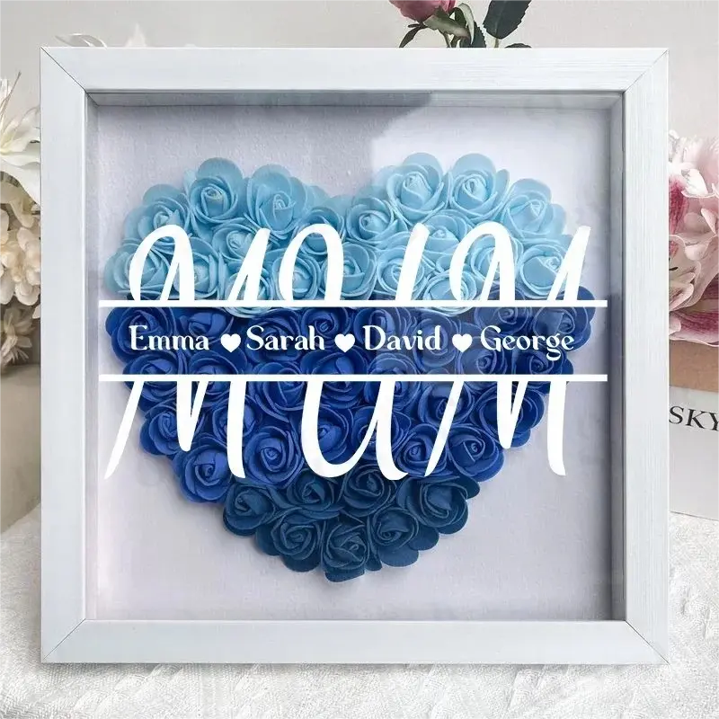 Personalized Flower Shadow Box With Kid&