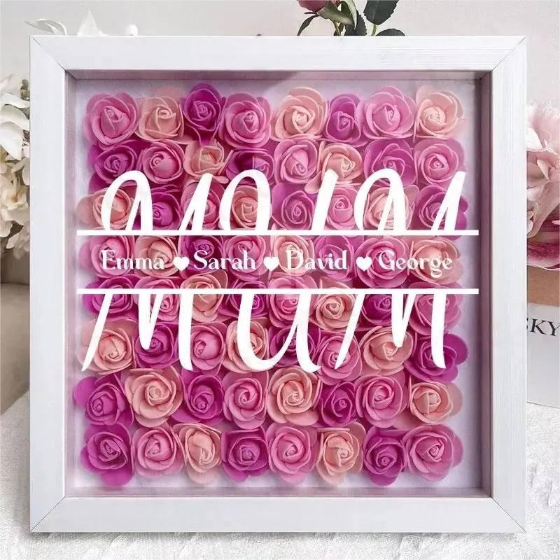 Personalized Flower Shadow Box With Kid&