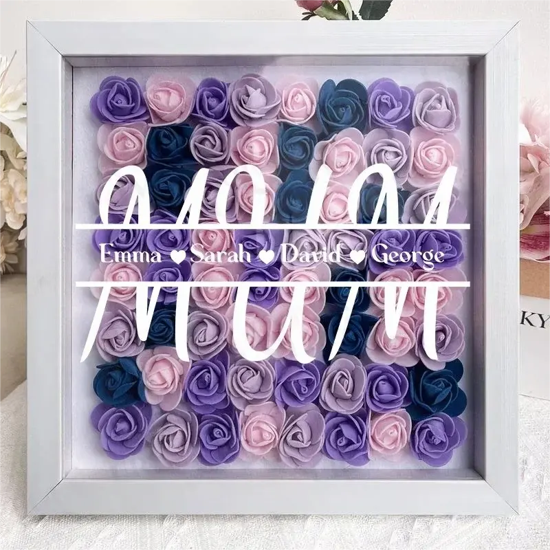 Personalized Flower Shadow Box With Kid&
