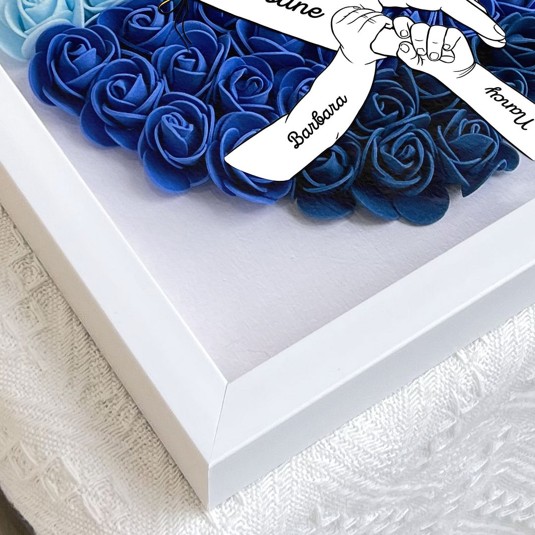 We Love You Mommy Hand Holding - Personalized Flower Shadow Box Mother&