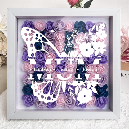 A Love That Lives On - Personalized Flower Shadow Box LED Light - A Memorial Gift With Butterflies | Mother&