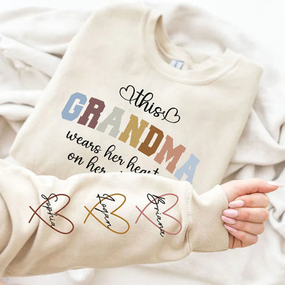Custom Wear Your Heart On Your Sleeve Mom Sweatshirt With Your Child&