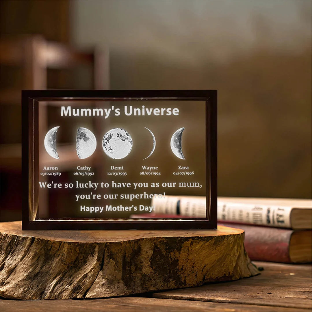 We Are So Lucky - LED Light Frame with Custom Text &amp; Date - Mommy’s Universe