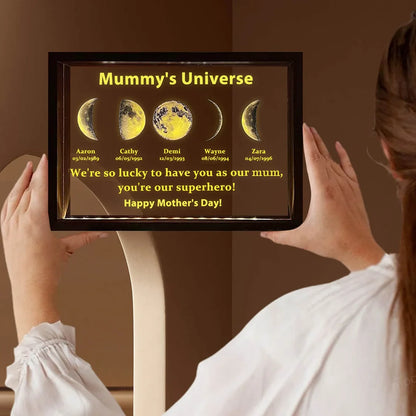 We Are So Lucky - LED Light Frame with Custom Text & Date - Mommy’s Universe