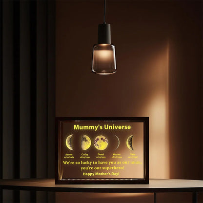 We Are So Lucky - LED Light Frame with Custom Text & Date - Mommy’s Universe
