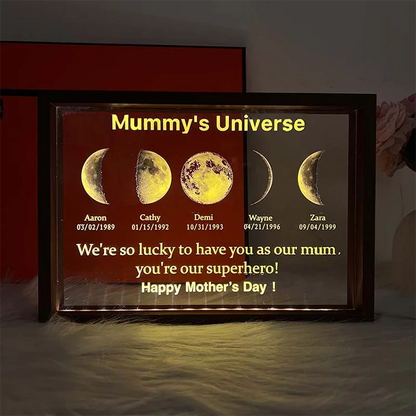 We Are So Lucky - LED Light Frame with Custom Text & Date - Mommy’s Universe