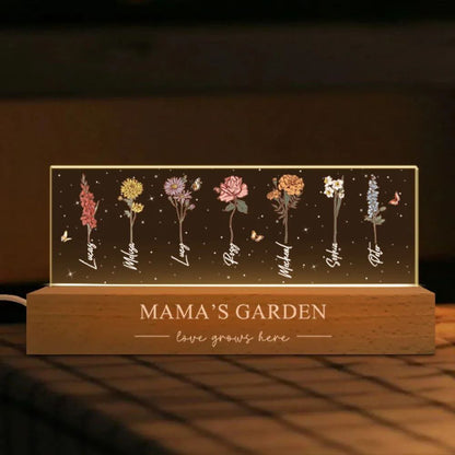 Personalized Acrylic Birthday Month Flower Night Light Warm Gift For Mother&