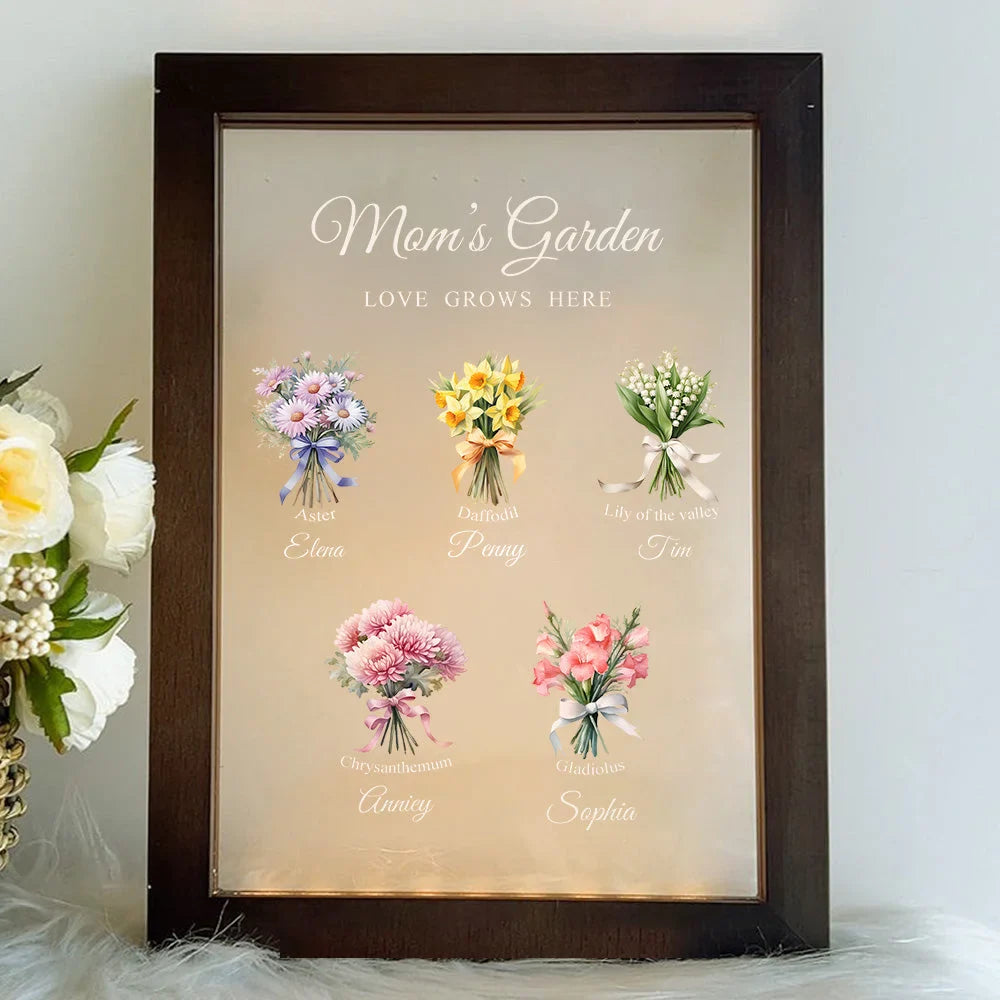 Personalized Birthday Month Bouquet Customized Led Lights - Gifts for Mom/Grandma