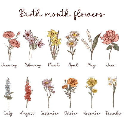 Custom Birth Month Flower LED Night Light, Mother&