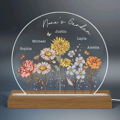 Custom Birth Month Flower LED Night Light, Mother&
