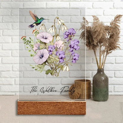 Birth Flower Family Bouquet, Birth Month Flower Art Custom, Hand Drawn Art, Birth Month Flower Print, Personalized Gift