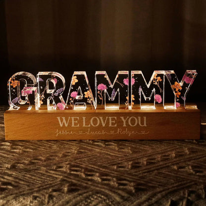 Custom Birth Flower Printed LED Night Light - 3D Illusion