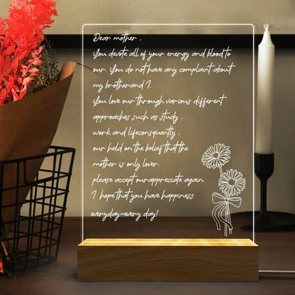 Personalized HandWritten Letter Night Light, Mother&