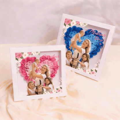Personalized Flower Shadow Box - Custom Photo Gift For Mom, Gift For Mother&