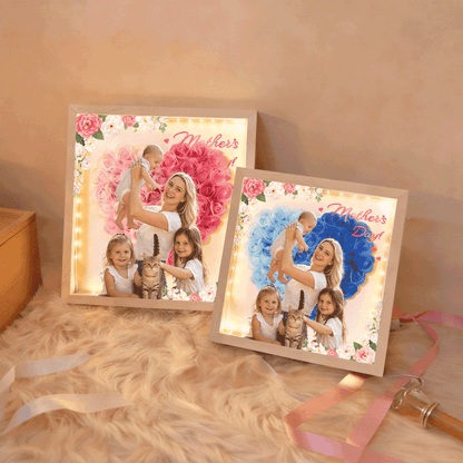 Personalized Flower Shadow Box - Custom Photo Gift For Mom, Gift For Mother&